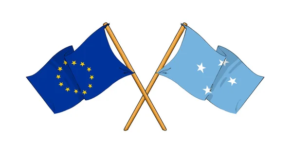 European Union and Micronesia alliance and friendship — Stock Photo, Image