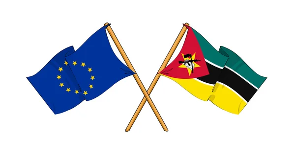 Europese Unie en mozambique Alliantie en vriendschap — Stockfoto