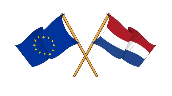 Unii Europejskiej i Holandia Sojuszu i przyjaźń — Zdjęcie stockowe