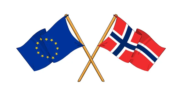 Unión Europea y Noruega alianza y amistad — Foto de Stock