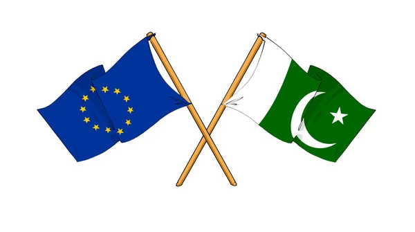 European Union and Pakistan alliance and friendship — Stock Photo, Image