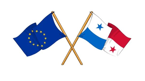 European Union and Panama alliance and friendship — Stock Photo, Image