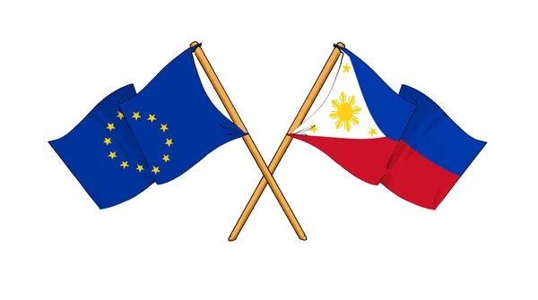 European Union and Philippines alliance and friendship — Stock Photo, Image