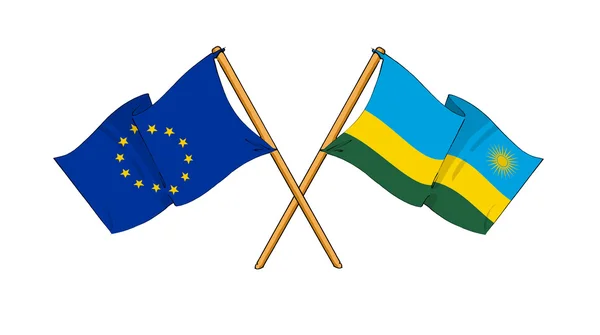 European Union and Rwanda alliance and friendship — Stock Photo, Image