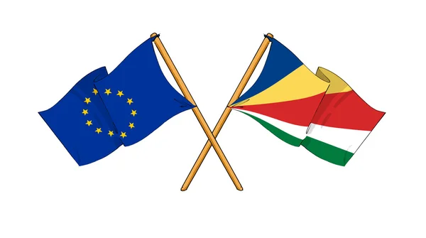 European Union and Seychelles alliance and friendship — Stock Photo, Image