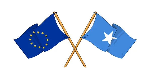 Europeiska unionen och somalia alliansen och vänskap — Stockfoto