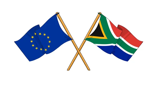 European Union and South Africa alliance and friendship — Stock Photo, Image