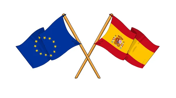 Europese Unie en Spanje Alliantie en vriendschap — Stockfoto