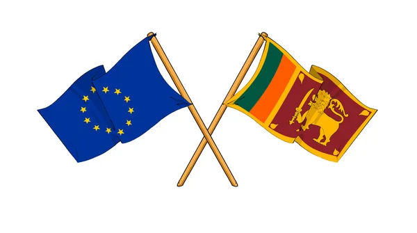 European Union and Sri Lanka alliance and friendship — Stock Photo, Image