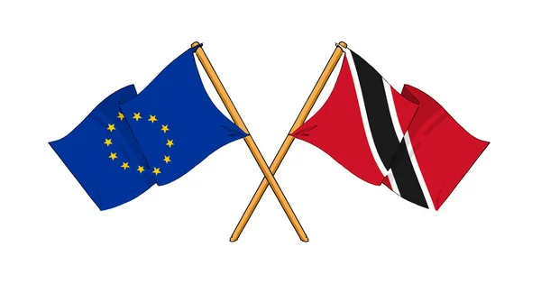 欧州連合およびトリニダード ・ トバゴの同盟および友情 — ストック写真