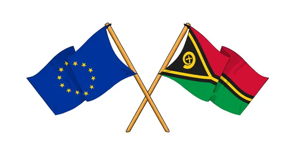 European Union and Vanuatu alliance and friendship — Stock Photo, Image