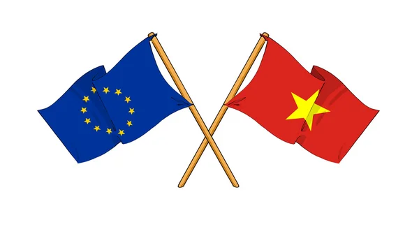 European Union and Vietnam alliance and friendship — Stock Photo, Image
