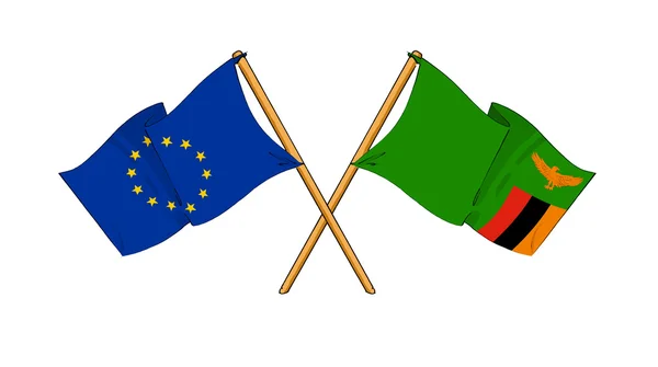 União Europeia e Zâmbia aliança e amizade — Fotografia de Stock