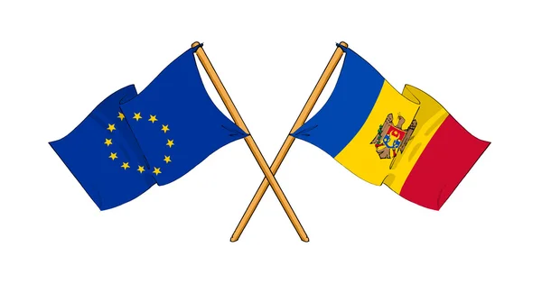 Alianza y amistad entre la Unión Europea y Moldova Imagen de stock