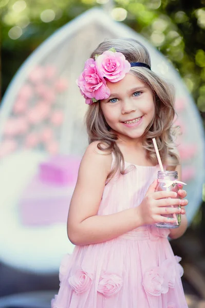 Little girl celebrating Birthday Party — Stock Photo, Image