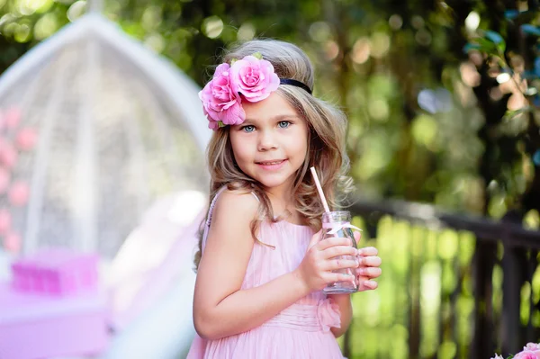 Little girl celebrating Birthday Party Royalty Free Stock Photos