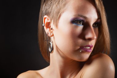 Sexy girl with piercings clipart