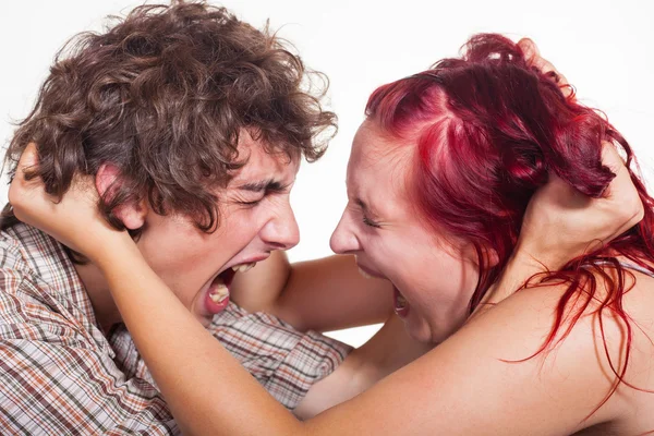 Giovane coppia litigando — Foto Stock