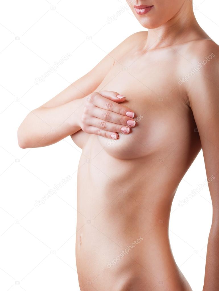 Female controlling breast