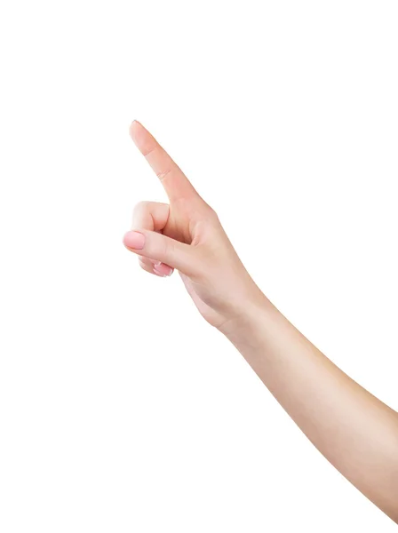 Frau macht Handzeichen — Stockfoto