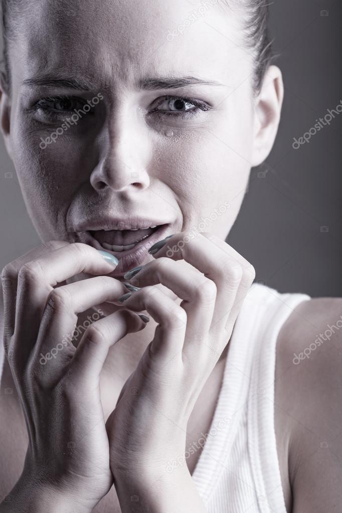 Young crying woman