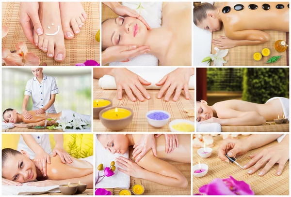 Collage de soins spa — Photo