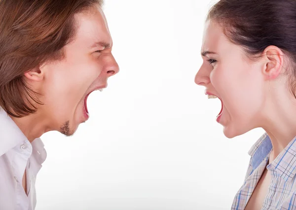 Couple angry shouting — Stock Photo, Image