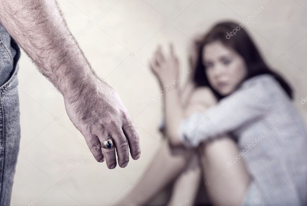 Woman victim of domestic violence 