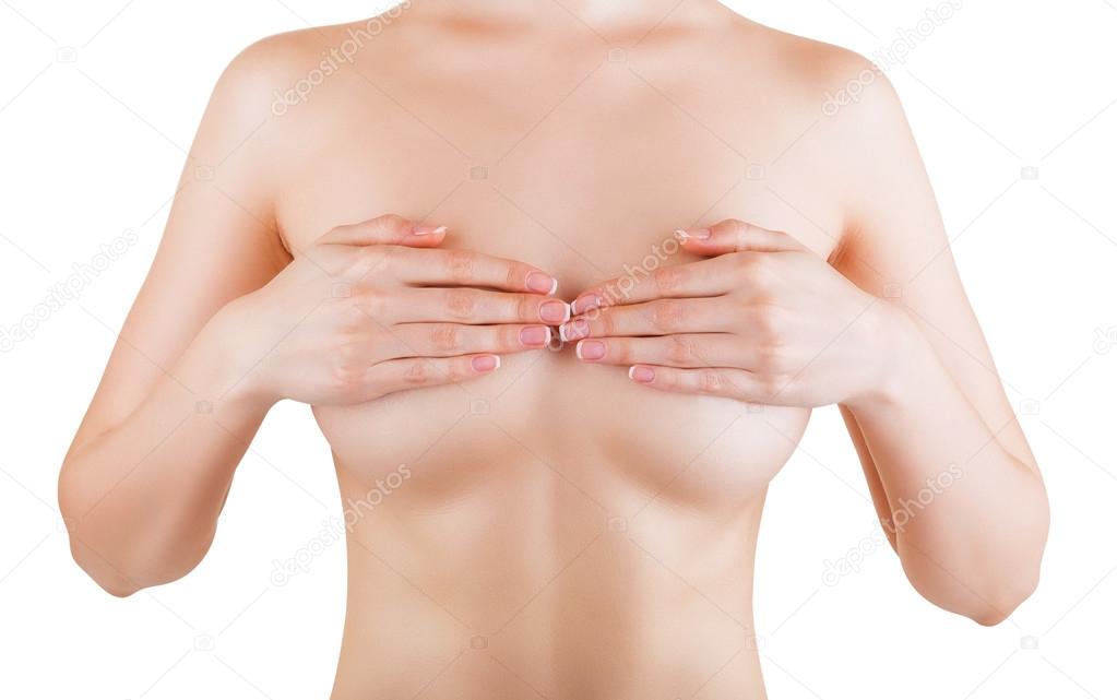 Female controlling breast