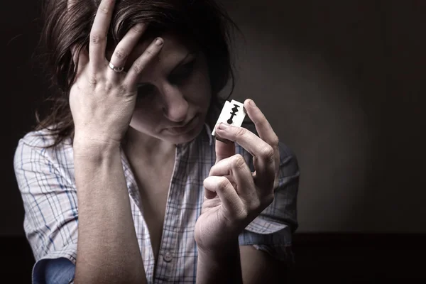 Girl in depression — Stock Photo, Image