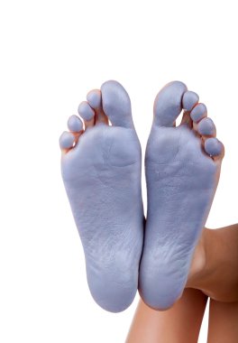 Feet with mud mask clipart