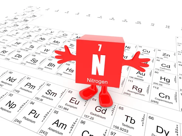 Nitrogênio na tabela periódica — Fotografia de Stock