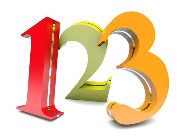 123 gekleurde cijfers — Stockfoto