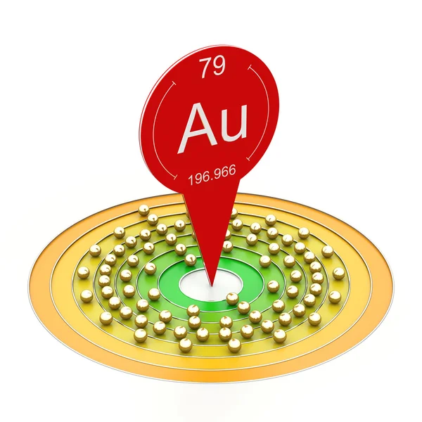 Gold atom — Stock Photo, Image