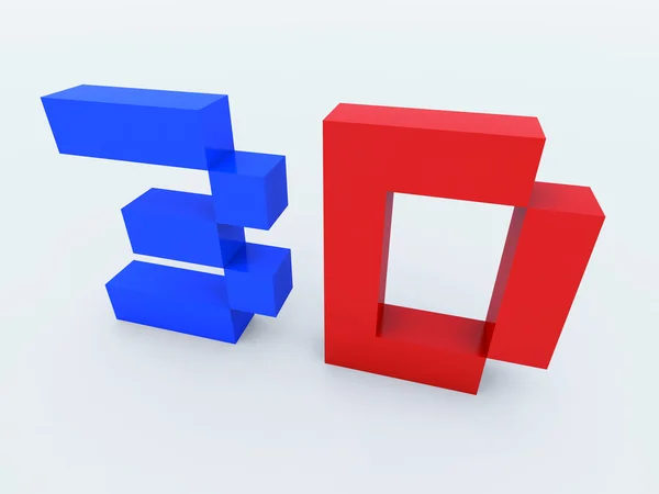 3D teknik symbol — Stockfoto