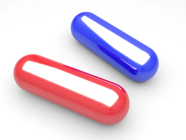 Red capsule and blue capsule. — Stock Photo, Image