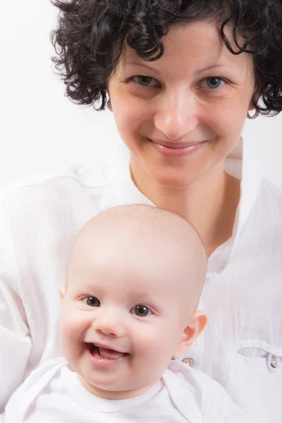 Mother and her smiley face baby — Stock Photo, Image