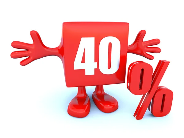 40% korting op korting — Stockfoto