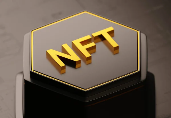 Nft Нефункциональный Значок Трехмерного Шестиугольника — стоковое фото