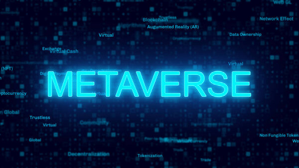 Metaverse - Web 3.0 related words digital futuristic background