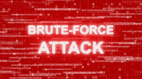 Attaque Brute Force Pirate Mot Passe Sécurité Rouge Alerte Arrière — Photo