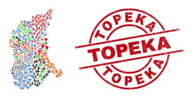 Topeka desenli mühür mührü ve Lubusz Voyvoda Harita Kolajı