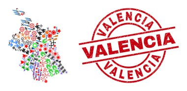 Valencia Tehlike Rozeti ve Valencia Eyaleti Değişik Pictogramlar Haritası