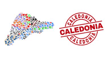 Caledonia Tehlike Mührü ve Paskalya Adası Farklı Semboller Haritası