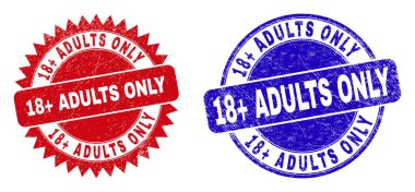 18 + ADULTS Sadece Yuvarlak ve Grunged Style ile Rosette filigranı