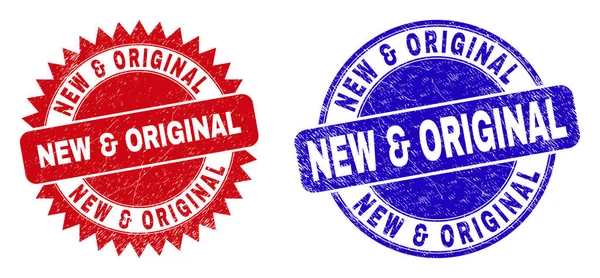 NUEVO n ORIGINAL redondeado y Roseta marcas de agua con estilo Grunge — Archivo Imágenes Vectoriales