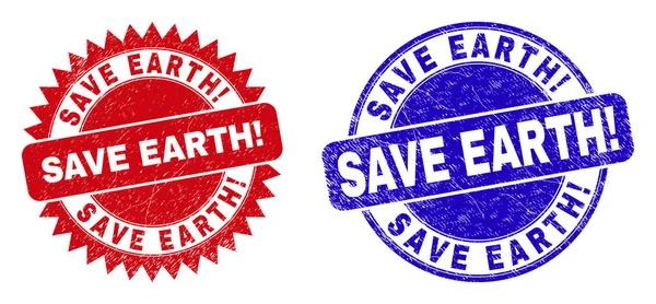 SAVE EARTH Roche и Rosette Watermarks with Grand Style — стоковый вектор