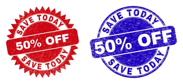 SAVE TODAY 50 discount OFF Rounded and Rosette Stamp Seals with Scratched Surface — 스톡 벡터