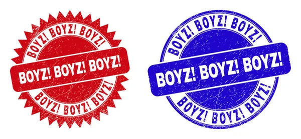 BOYZ BOYZ BOYZ Selos redondos e roseta com estilo de borracha —  Vetores de Stock