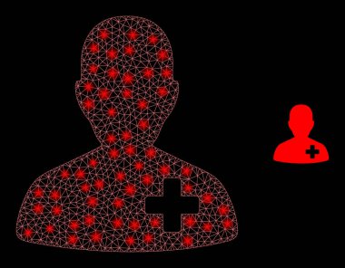 Parlak Kablo Çerçeveli Vektör Ağ Doktoru